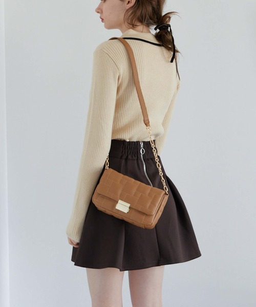 archives（アルシーヴ）の「ブロックキルトチェーンバッグ（ショルダーバッグ・レディース・ブラック/グリーン/キャメル・FREE）」の18枚目の写真