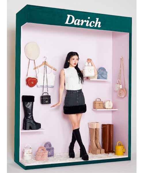 Darich(ダーリッチ)の「ポイントファーデニムミニスカート(デニムスカート・レディース・ブラック・M/S)」の4枚目の写真