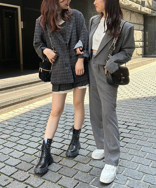 one after another NICE CLAUP(ワンアフターアナザーナイスクラップ)の「ロゴゴムスラックスパンツ/セットアップアイテムあり(スラックス・レディース・アイボリー/ブラック/グレー・SMALL/MEDIUM)」の21枚目の写真