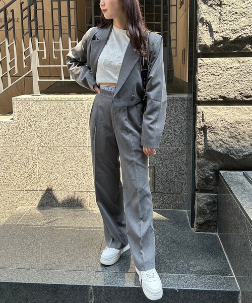 one after another NICE CLAUP(ワンアフターアナザーナイスクラップ)の「ロゴゴムスラックスパンツ/セットアップアイテムあり(スラックス・レディース・アイボリー/ブラック/グレー・SMALL/MEDIUM)」の13枚目の写真