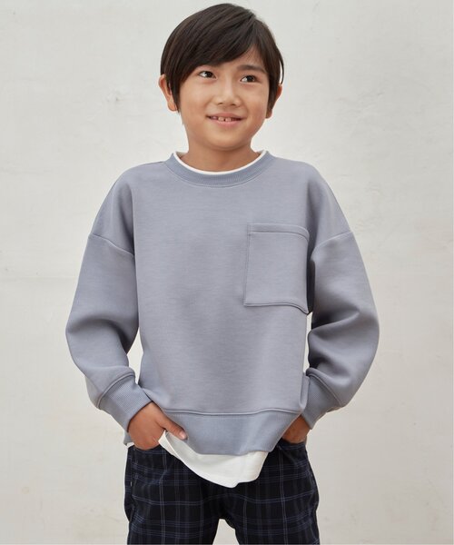 ikka(イッカ)の「ダンボールポケ付きレイヤープルオーバー(120~160cm)(Tシャツ/カットソー・キッズ・ブルー/モカ/ベージュ・120/150/140/130/160)」の15枚目の写真