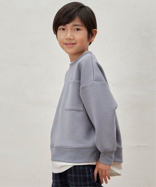 ikka(イッカ)の「ダンボールポケ付きレイヤープルオーバー(120~160cm)(Tシャツ/カットソー・キッズ・ブルー/モカ/ベージュ・120/150/140/130/160)」の16枚目の写真