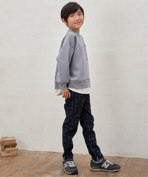 ikka(イッカ)の「ダンボールポケ付きレイヤープルオーバー(120~160cm)(Tシャツ/カットソー・キッズ・ブルー/モカ/ベージュ・120/150/140/130/160)」の19枚目の写真