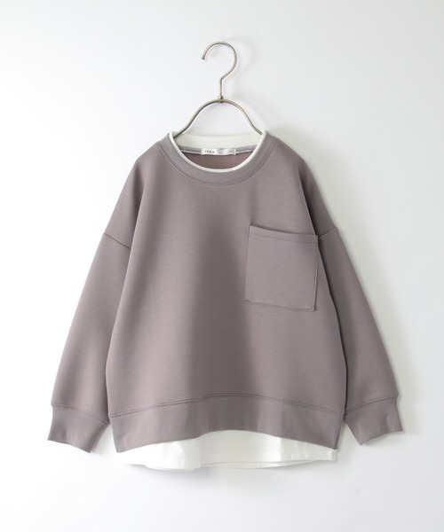 ikka(イッカ)の「ダンボールポケ付きレイヤープルオーバー(120~160cm)(Tシャツ/カットソー・キッズ・ブルー/モカ/ベージュ・120/150/140/130/160)」の6枚目の写真