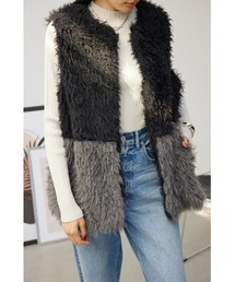 AZUL by moussy | ﾌﾟｰﾄﾞﾙﾌｪｲｸﾌｧｰﾍﾞｽﾄ(ベスト)