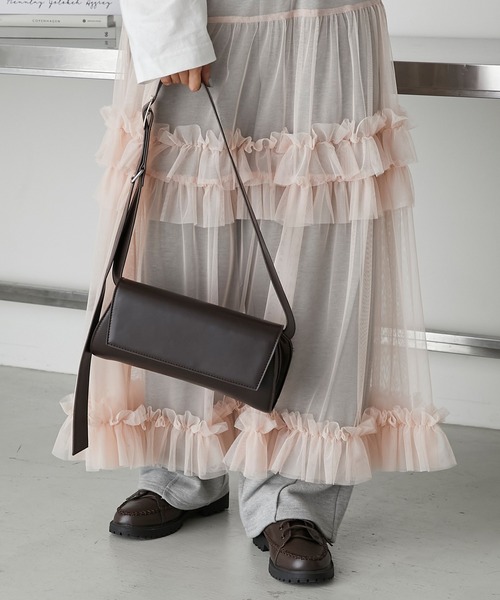 forksy.（フォルクシー）の「【forksy.】フラップ付きワイドベルトショルダーバッグ（ショルダーバッグ・レディース・ミント/イエロー/ブラック/ダークブラウン・FREE）」の2枚目の写真