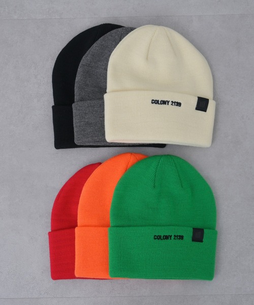 COLONY 2139（コロニートゥーワンスリーナイン）の「刺繍ロゴニットキャップ（ニットキャップ/ビーニー・メンズ・グレー/ブラック/オレンジ/グリーン/アイボリー/レッド・FREE）」の8枚目の写真