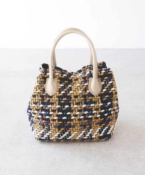 un dix cors(アンディコール)の「ツイードバッグ(ハンドバッグ・レディース・ベージュ/グリーン・FREE)」の3枚目の写真