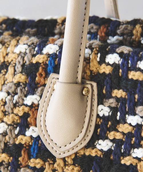 un dix cors(アンディコール)の「ツイードバッグ(ハンドバッグ・レディース・ベージュ/グリーン・FREE)」の6枚目の写真