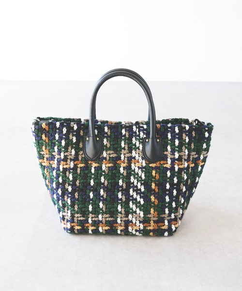 un dix cors(アンディコール)の「ツイードバッグ(ハンドバッグ・レディース・ベージュ/グリーン・FREE)」の11枚目の写真