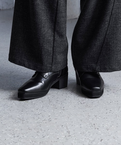 CLEL】High Sole Design Heel Boots/ハイソール デザイン ヒール