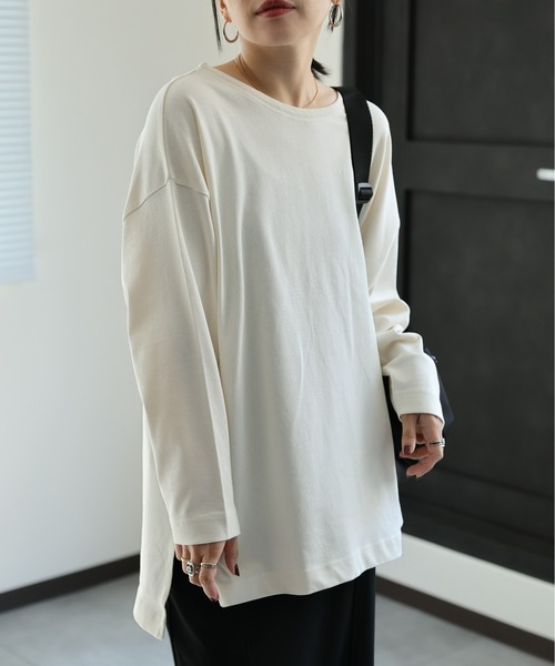 ap retro(アプレトロ)の「【USAコットン】ボートネックTシャツ /ロンT/長袖T(Tシャツ/カットソー・レディース・ブラック/オフホワイト/アイボリー/ブルーグレー・FREE)」の16枚目の写真