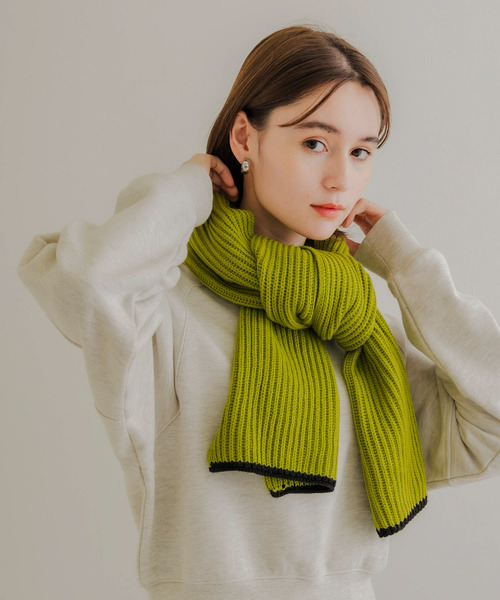 AURALEE グリーン ニットマフラー ◇AURALEE（オーラリー）LIGHT CASHMERE ニットストール