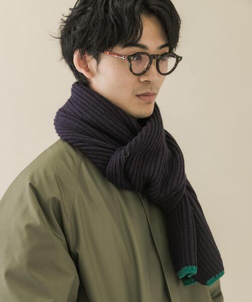 SMELLY（スメリー）の「ニットバイカラーマフラー（マフラー・レディース・ネイビー/グリーン・-）」の21枚目の写真