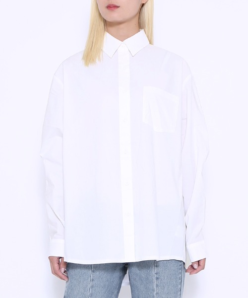 PUNYUS（プニュズ）の「コットンシャツ（シャツ/ブラウス・レディース・ホワイト/グリーン/ブルー・3/4/1/2）」の2枚目の写真