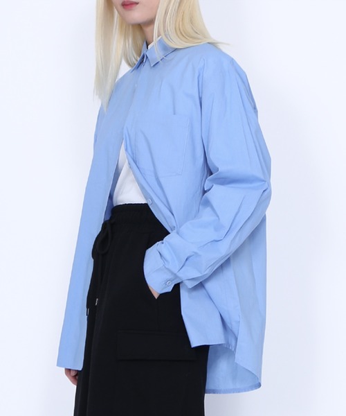 PUNYUS（プニュズ）の「コットンシャツ（シャツ/ブラウス・レディース・ホワイト/グリーン/ブルー・3/4/1/2）」の3枚目の写真