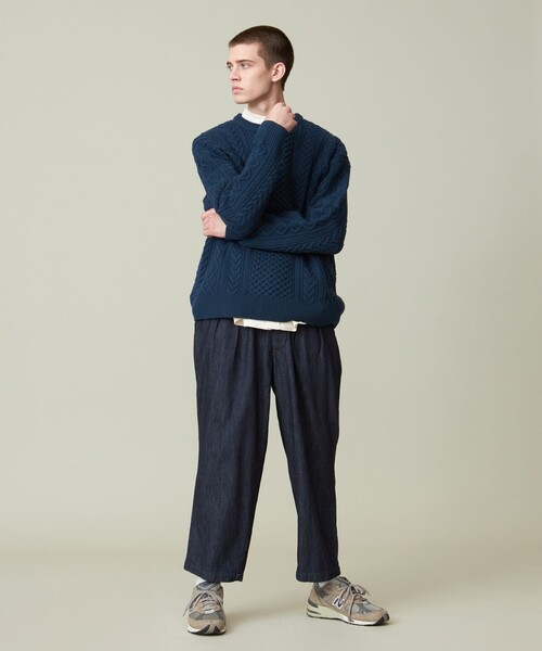 J.PRESS YORK STREET(ジェイプレスヨークストリート)の「【UNISEX】アランケーブルニット(ニット/セーター・メンズ・グレー系/ベージュ系/ダークグリーン系/アイボリー系・LARGE/MEDIUM/SMALL)」の5枚目の写真