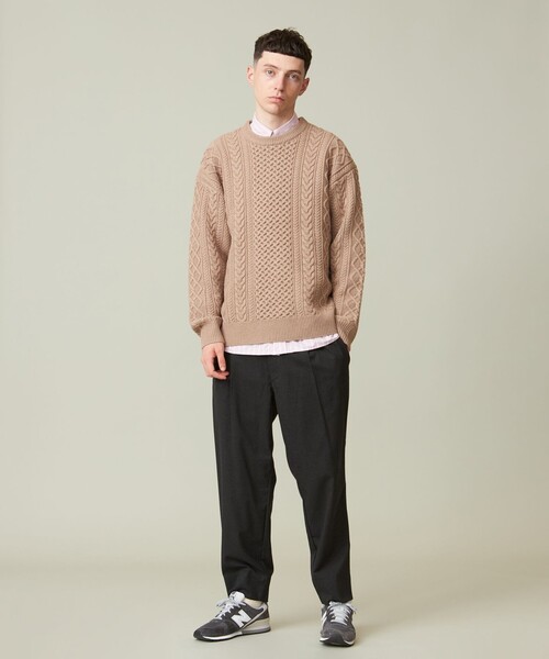 J.PRESS YORK STREET(ジェイプレスヨークストリート)の「【UNISEX】アランケーブルニット(ニット/セーター・メンズ・グレー系/ベージュ系/ダークグリーン系/アイボリー系・LARGE/MEDIUM/SMALL)」の7枚目の写真