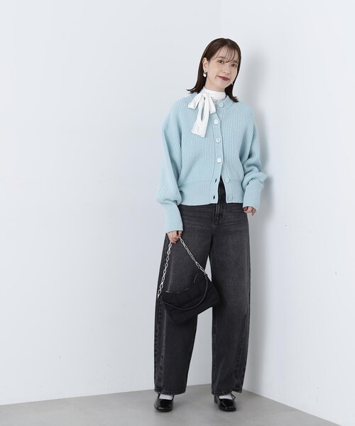 N.(N. Natural Beauty Basic)(エヌエヌナチュラルビューティーベーシック)の「◆ボウタイ付ハイネックカットソー(Tシャツ/カットソー・レディース・ベージュ/オフホワイト/グレー・MEDIUM)」の6枚目の写真