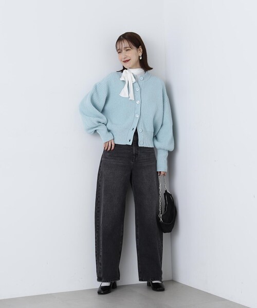 N.(N. Natural Beauty Basic)(エヌエヌナチュラルビューティーベーシック)の「◆ボウタイ付ハイネックカットソー(Tシャツ/カットソー・レディース・ベージュ/オフホワイト/グレー・MEDIUM)」の9枚目の写真