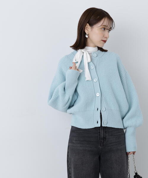 N.(N. Natural Beauty Basic)(エヌエヌナチュラルビューティーベーシック)の「◆ボウタイ付ハイネックカットソー(Tシャツ/カットソー・レディース・ベージュ/オフホワイト/グレー・MEDIUM)」の12枚目の写真