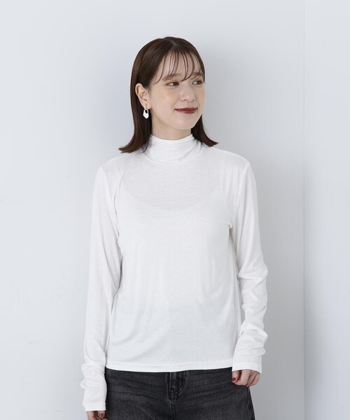 N.(N. Natural Beauty Basic)(エヌエヌナチュラルビューティーベーシック)の「◆ボウタイ付ハイネックカットソー(Tシャツ/カットソー・レディース・ベージュ/オフホワイト/グレー・MEDIUM)」の14枚目の写真