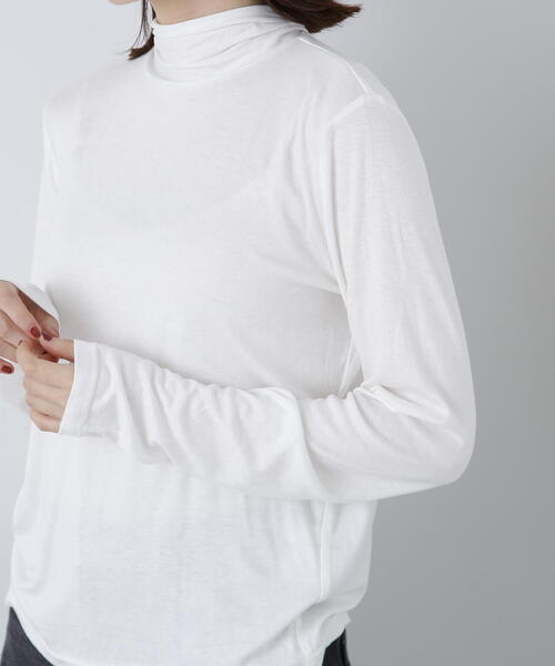 N.(N. Natural Beauty Basic)(エヌエヌナチュラルビューティーベーシック)の「◆ボウタイ付ハイネックカットソー(Tシャツ/カットソー・レディース・ベージュ/オフホワイト/グレー・MEDIUM)」の17枚目の写真
