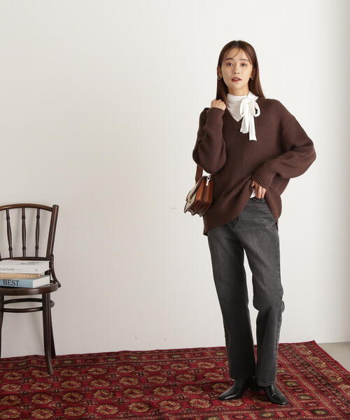 N.(N. Natural Beauty Basic)(エヌエヌナチュラルビューティーベーシック)の「◆ボウタイ付ハイネックカットソー(Tシャツ/カットソー・レディース・ベージュ/オフホワイト/グレー・MEDIUM)」の19枚目の写真
