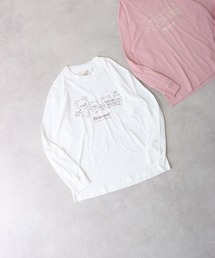 Rilakkuma 天竺クルーネック長袖ビッグサイジング長袖Tシャツ