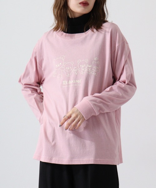 FUNALIVE(ファンアライブ)の「Rilakkuma 天竺クルーネック長袖ビッグサイジング長袖Tシャツ(Tシャツ/カットソー・レディース・ブラック/オフホワイト/ライトカーキ/ホワイト系その他/ピンク・S/M/L)」の22枚目の写真