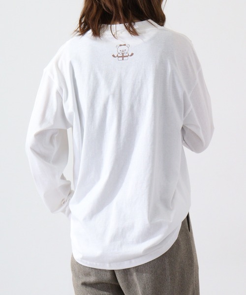 FUNALIVE(ファンアライブ)の「Rilakkuma 天竺クルーネック長袖ビッグサイジング長袖Tシャツ(Tシャツ/カットソー・レディース・ブラック/オフホワイト/ライトカーキ/ホワイト系その他/ピンク・S/M/L)」の12枚目の写真