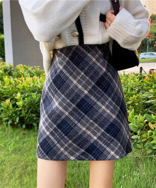 frunco（フランコ）の「チェックミニスカート（スカート・レディース・ブラウン/グレー・MEDIUM）」の5枚目の写真