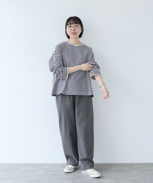 PAR ICI（パーリッシィ）の「シボコットン 切り替えパンツ