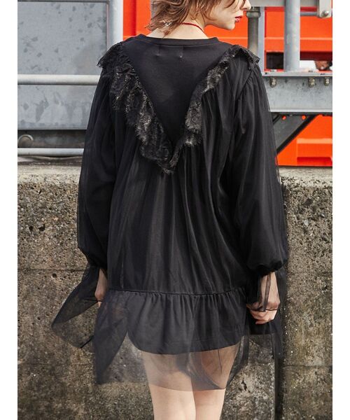 jouetie（ジュエティ）の「ドッキングチュールロックワンピース（ワンピース・レディース・ブラック/オフホワイト・MEDIUM）」の8枚目の写真