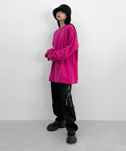 LVEU.（ラブユ.）の「【LVEU.】サイドレースアップジャージパンツ / ボトムス パンツ ジャージ レースアップ ストレッチ 編み上げ ブラック グリーン ZOZOTOWN限定（その他パンツ・レディース・ブラック/グリーン・FREE）」の7枚目の写真