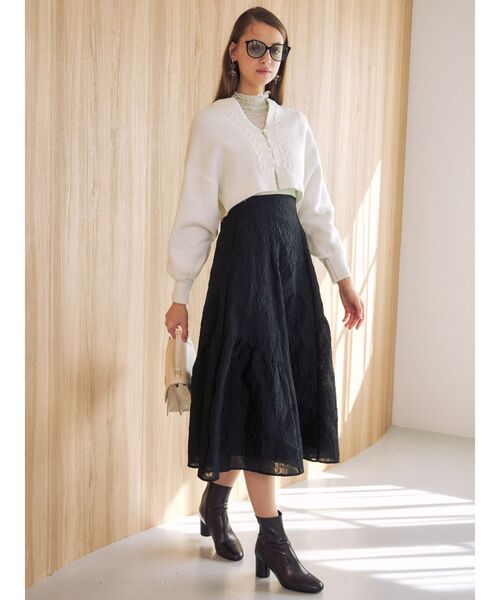 MERCURYDUO（マーキュリーデュオ）の「モモンガスリーブケーブルニットカーディガン（カーディガン/ボレロ・レディース・オフホワイト/ライトブルー・FREE）」の9枚目の写真