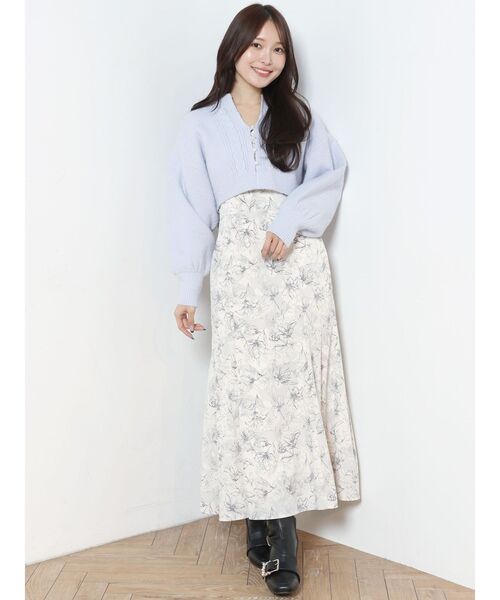 MERCURYDUO（マーキュリーデュオ）の「モモンガスリーブケーブルニットカーディガン（カーディガン/ボレロ・レディース・オフホワイト/ライトブルー・FREE）」の15枚目の写真