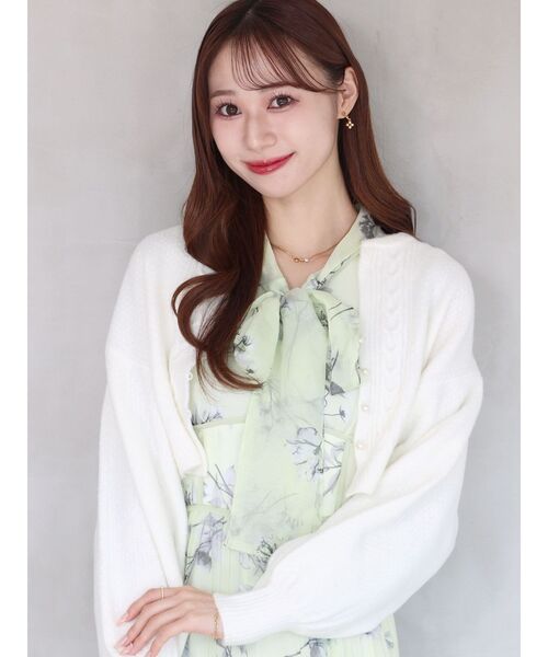 MERCURYDUO（マーキュリーデュオ）の「モモンガスリーブケーブルニットカーディガン（カーディガン/ボレロ・レディース・オフホワイト/ライトブルー・FREE）」の19枚目の写真