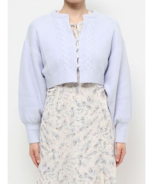 MERCURYDUO（マーキュリーデュオ）の「モモンガスリーブケーブルニットカーディガン（カーディガン/ボレロ・レディース・オフホワイト/ライトブルー・FREE）」の21枚目の写真