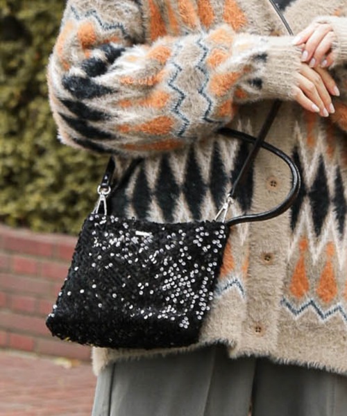 niko and...（ニコアンド）の「オリジナルスパンコールショルダーバッグ（ショルダーバッグ・レディース・ブラック/シルバー・0）」の2枚目の写真