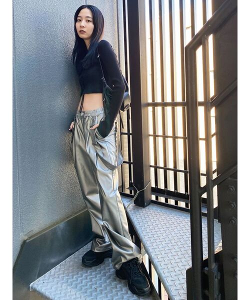 EMODA（エモダ）の「フロントレースフィットニット（ニット/セーター・レディース・ブラック/その他/ネイビー/ブラウン・FREE）」の5枚目の写真