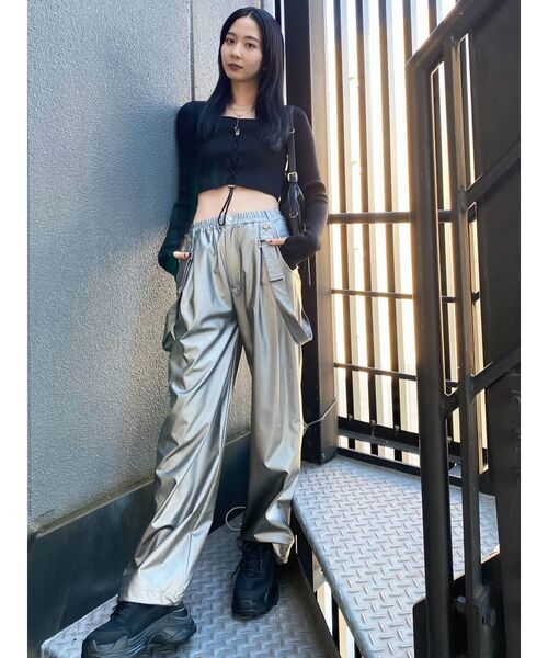 EMODA（エモダ）の「フロントレースフィットニット（ニット/セーター・レディース・ブラック/その他/ネイビー/ブラウン・FREE）」の6枚目の写真