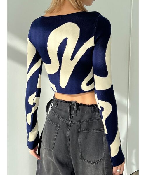 EMODA（エモダ）の「フロントレースフィットニット（ニット/セーター・レディース・ブラック/その他/ネイビー/ブラウン・FREE）」の10枚目の写真