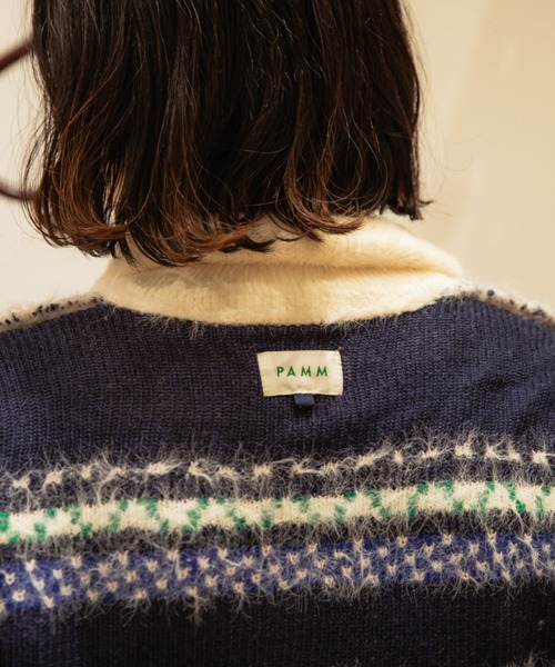 PAMM（パム）の「食卓のノルディックハーフジップニット（ニット/セーター・レディース・ネイビー/グレー/ベージュ・3/2）」の14枚目の写真