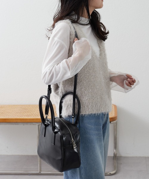 CIAOPANIC TYPY(チャオパニックティピー)の「【新色追加!!】2WAYエナメルボストンBAG(ボストンバッグ・レディース・ブラック/シルバー/ブロンズ/ライトブラウン・ONE SIZE)」の7枚目の写真