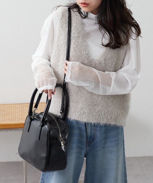 CIAOPANIC TYPY(チャオパニックティピー)の「【新色追加!!】2WAYエナメルボストンBAG(ボストンバッグ・レディース・ブラック/シルバー/ブロンズ/ライトブラウン・ONE SIZE)」の8枚目の写真