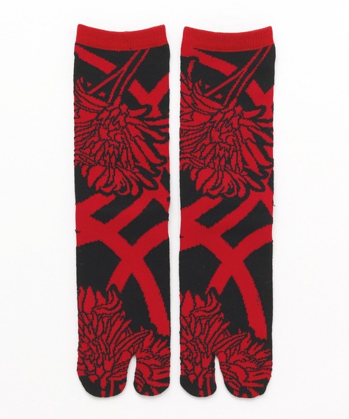 カヤ（カヤ）の「【カヤ】足袋型くつ下23～25cm 和モード（ソックス/靴下・レディース・レッド/ブルー/ホワイト×ブラック・FREE）」の3枚目の写真