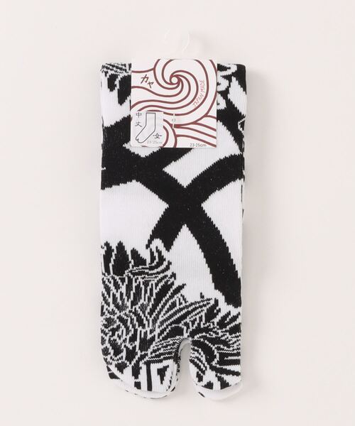 カヤ（カヤ）の「【カヤ】足袋型くつ下23～25cm 和モード（ソックス/靴下・レディース・レッド/ブルー/ホワイト×ブラック・FREE）」の4枚目の写真
