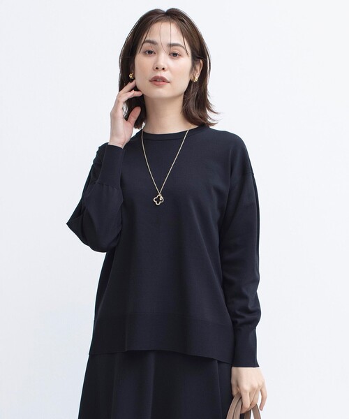 組曲（クミキョク）の「【WEB限定カラーあり】MINA バックリボンニットプルオーバー（ニット/セーター・レディース・アイボリー系9/グリーン系/ライトグレー系9/ブラック系・5/6）」の2枚目の写真