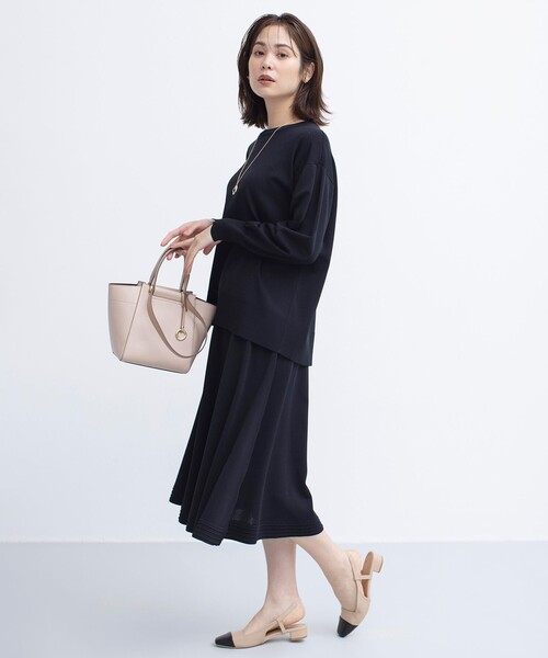 組曲（クミキョク）の「【WEB限定カラーあり】MINA バックリボンニットプルオーバー（ニット/セーター・レディース・アイボリー系9/グリーン系/ライトグレー系9/ブラック系・5/6）」の13枚目の写真